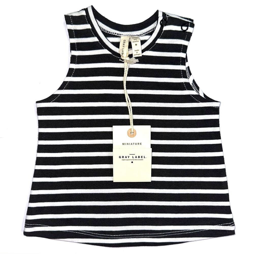 NWT Gray Label Baby Organic Cotton Striped Top Size 3-6M